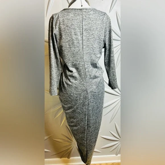 NWT The Vanity Room SZ L gray & white knot front dress, bust 36”-40” - Picture 8 of 10